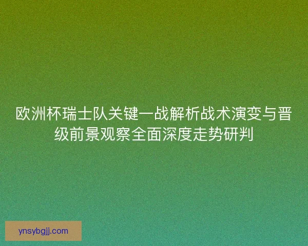 欧洲杯瑞士队关键一战解析战术演变与晋级前景观察全面深度走势研判 欧洲杯瑞士队关键一战解析战术演变与晋级前景观察全面深度走势研判