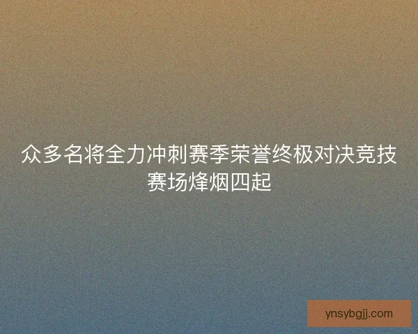 众多名将全力冲刺赛季荣誉终极对决竞技赛场烽烟四起